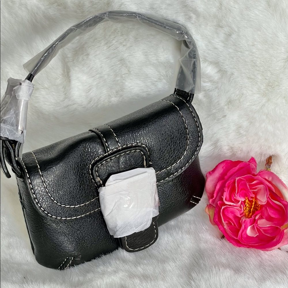 New with tags LORI GREINER “for your ease only” VINTAGE CHILDREN’S Black handbag